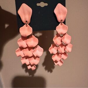 nOir Jewelry | Coral Drop Petal Earrings | NWT